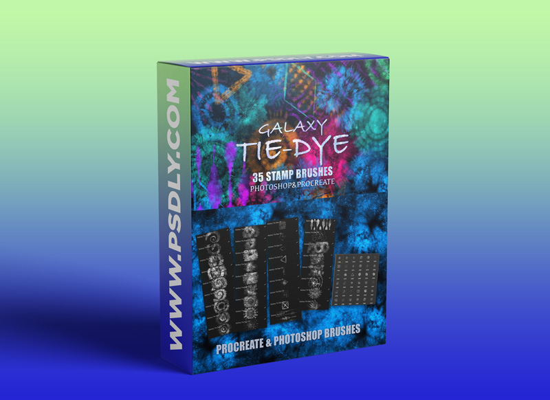 CreativeMarket - Galaxy Tie Dye Stamp Brushes 5370515