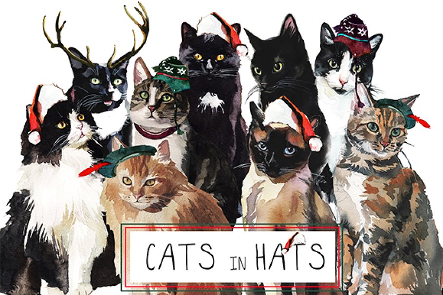 Watercolor Cat Illustration Clipart 1087416