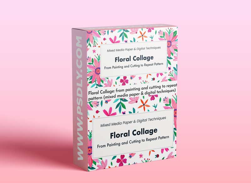 Floral Collage: from painting and cutting to repeat pattern (mixed media paper & digital techniques)