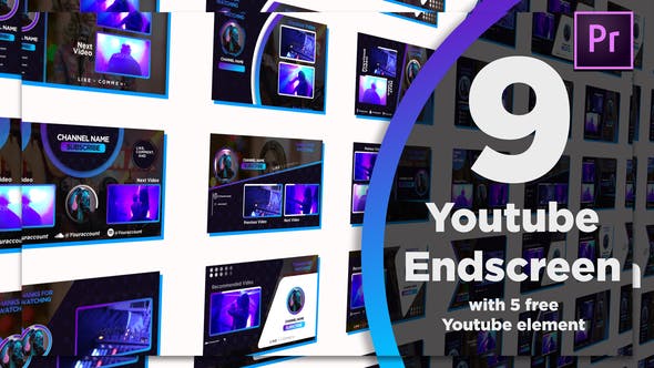 Videohive Youtube End Screens 9+5 28468368