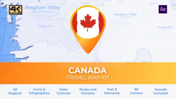 Videohive Canada Map Canadian Travel Map 30570719