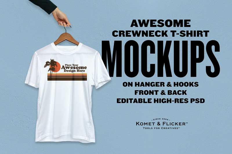 CreativeMarket Realistic T-shirt Mockups on Hangers 5778795