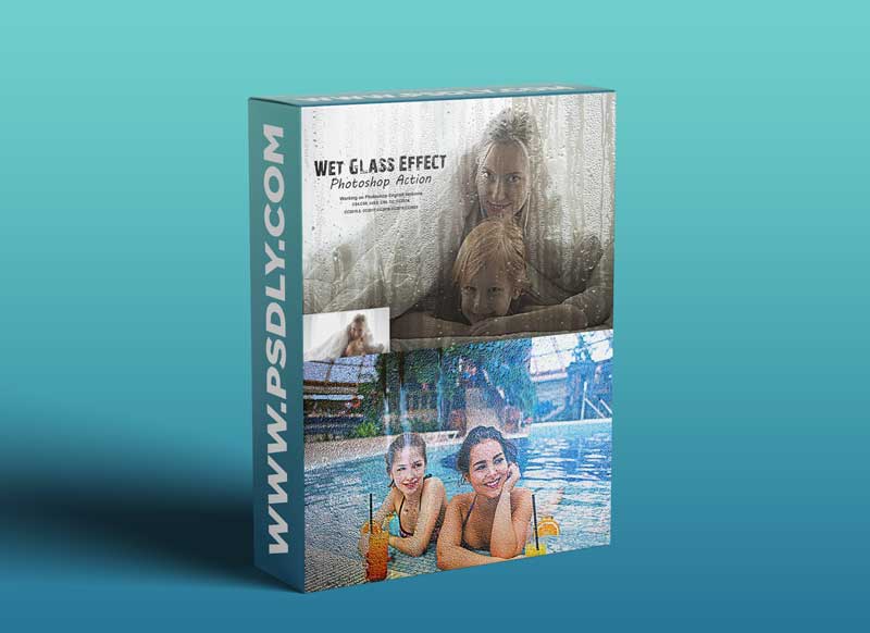 CreativeMarket - Wet Glass Effect Photoshop Action 5343501