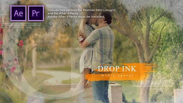 Videohive Ink Drop Romantic Media Opener 30586461