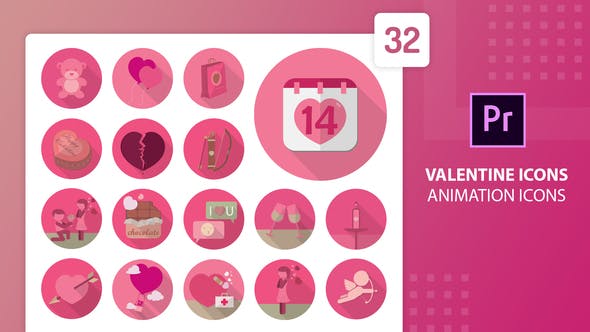 Videohive Valentine Animation Icon Premiere Pro MOGRT 30316662