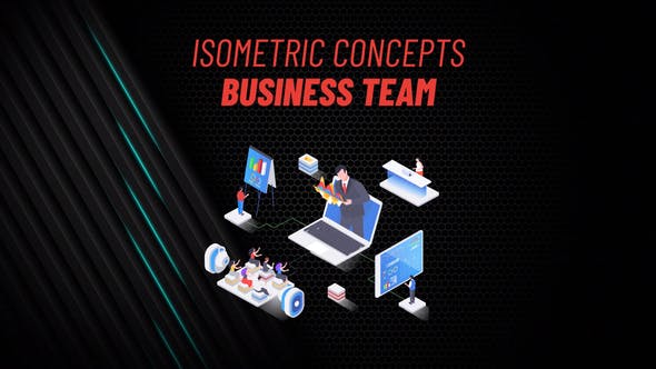 Videohive Business Team Isometric Concept 31223437