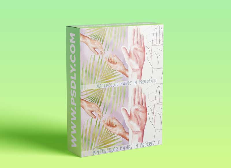 2 easy ways how to paint hands in watercolor style in Procreate - digital art + free brushes