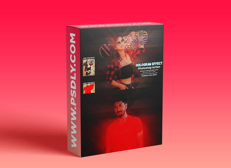 CreativeMarket - Hologram Effect Photoshop Action 5876655