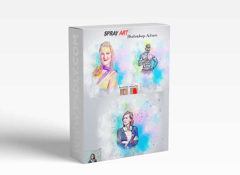 CreativeMarket - Spray Art Photoshop Action 5988838