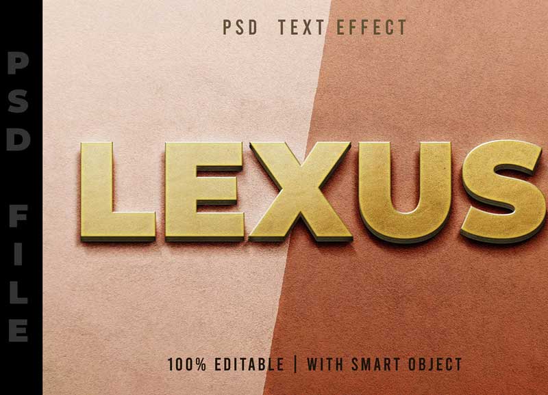 Editable golden text effect
