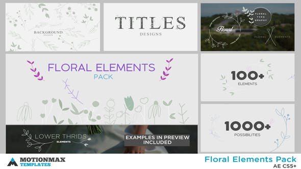 Videohive Floral Elements Pack 23328603
