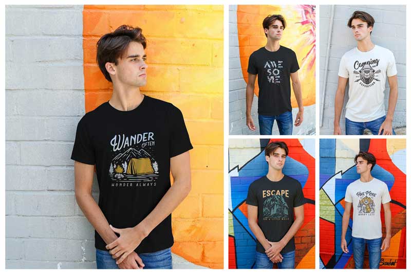 Men Urban T-Shirt Mockups YLV5DWZ