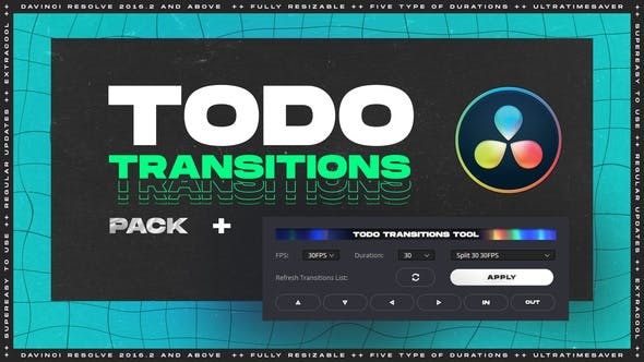 Videohive ToDo Transitions Transitions Pack for DaVinci Resolve 30888366