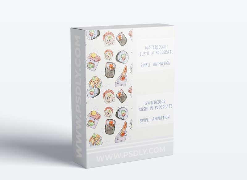Watercolor sushi in Procreate - turn your digital illustration into animation - character design