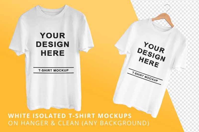 White Isolated T-Shirts Mockups 2F6PPK8