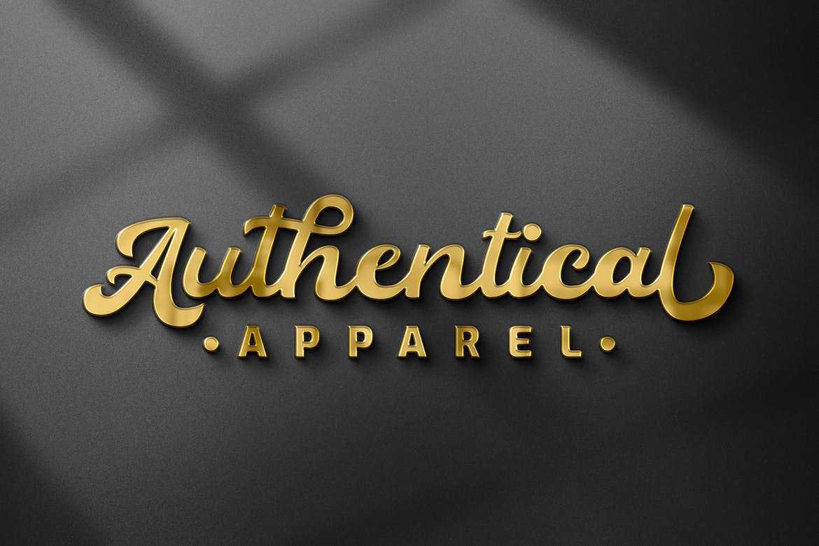 YDM 3D Gold Logo Mockup