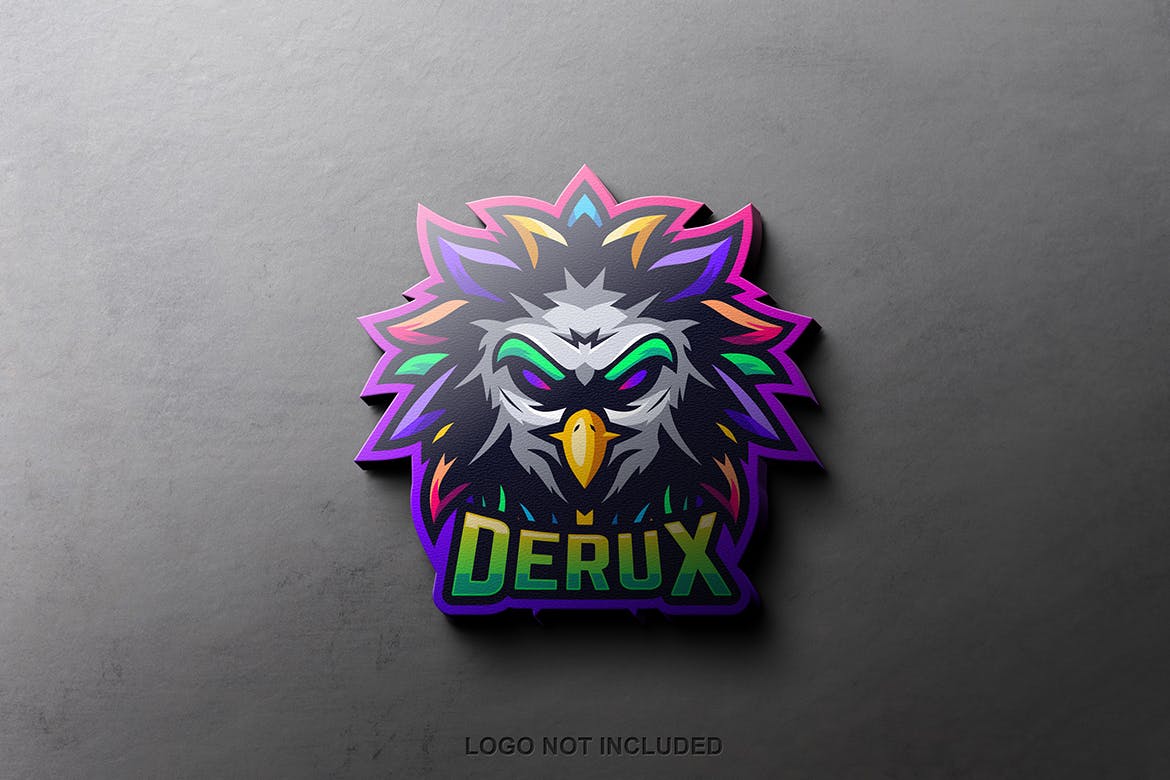 Conrete esport logo mockup on wall