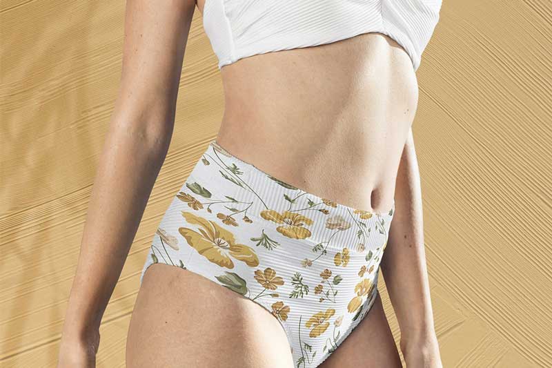 Bikini top psd mockup with cool women’s beachwear