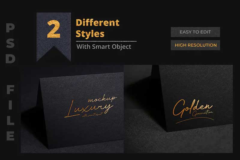 Golden Paper Logo Mockup