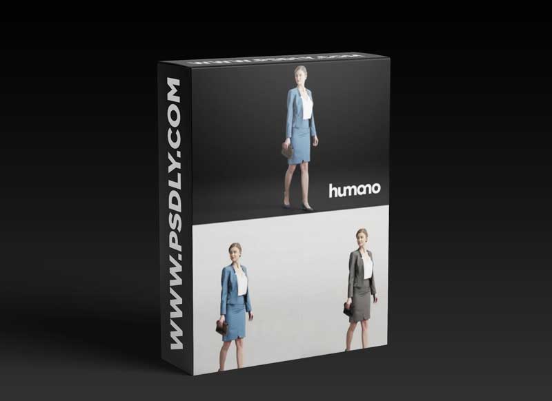 Humano Elegant woman in suit walking and talking 0301 3D model