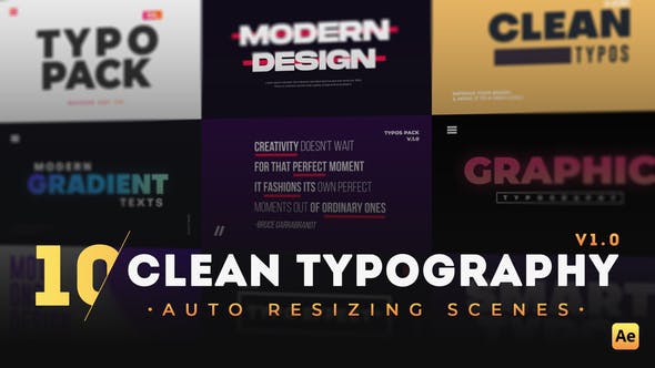 Videohive 10 Clean Typography Scenes 31629235