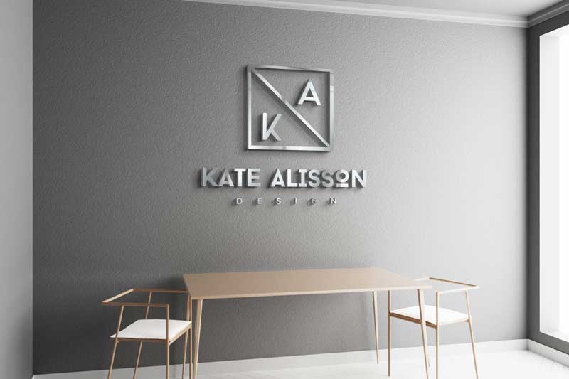 Interior Wall 3D Logo Mockup