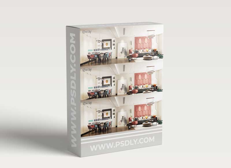 Modern style Livingroom Vray 09