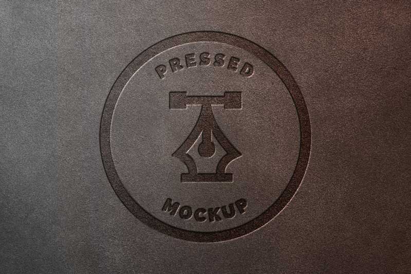 Pressed Leather Logo Mockup