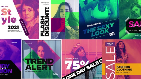 Videohive Duotone Instagram Fashion Banners Fashion Stories 31462873