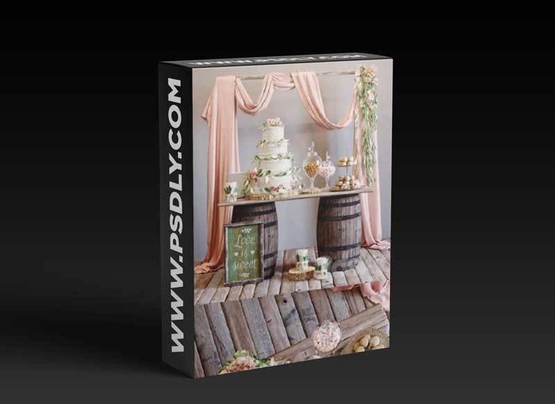 Rustic wedding style sweet table