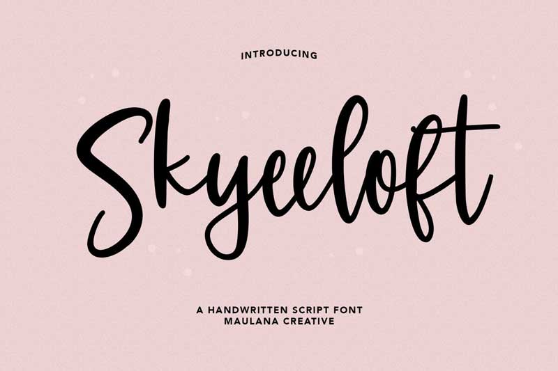 Skyeeloft Handwritten Script Font