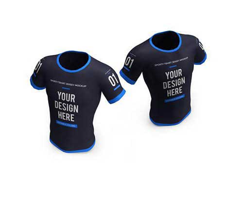 Sporty tshirt jersey 3d mockup