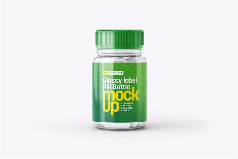 Transparent Pill Bottle Mockup