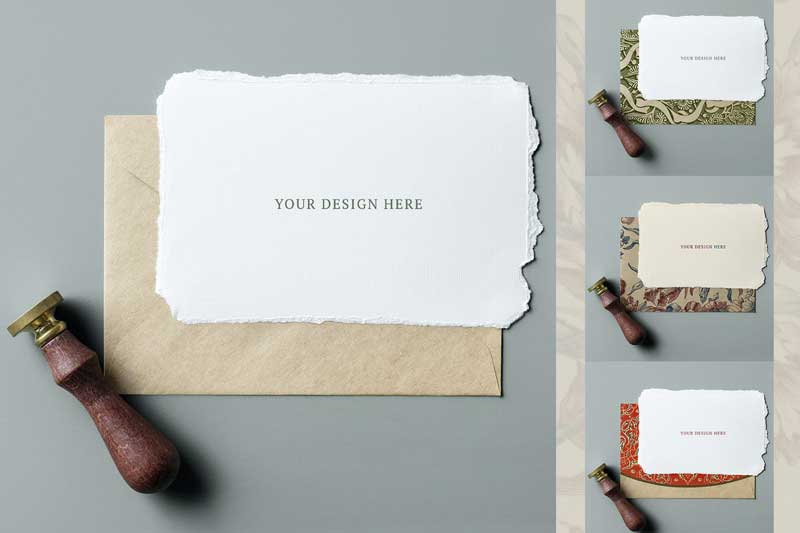 Vintage invitation card mockup design