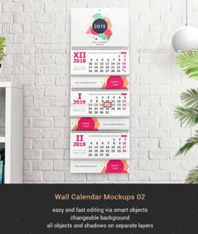 Graphicriver - 22134397 Wall Calendar Mockups 02