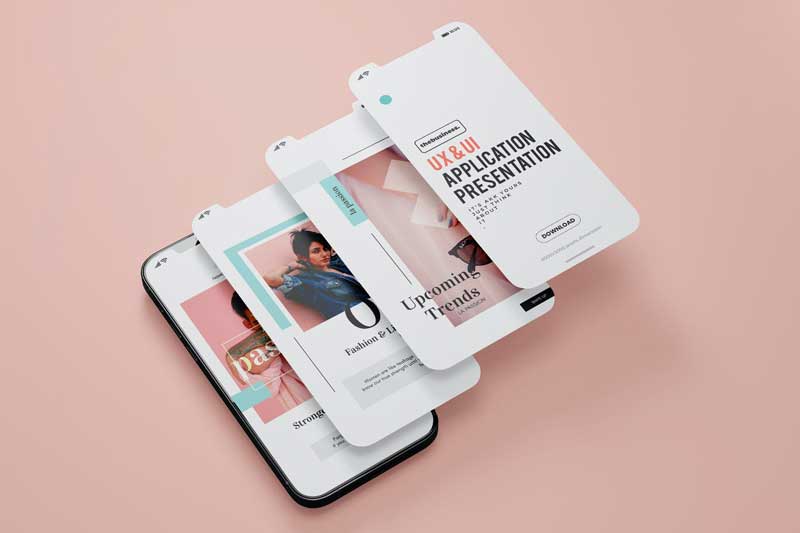 iPhone 12 Mobile Application Mockup Template