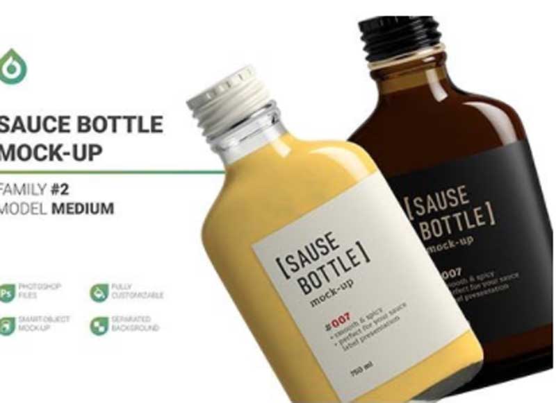 CreativeMarket - Sauce Bottle Mockup 5676748