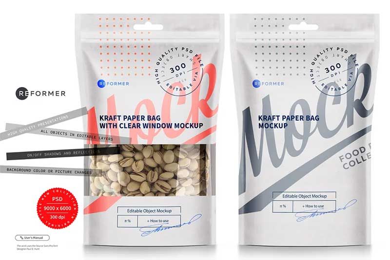 CreativeMarket - Two White Paper Bags Mockup 5722485