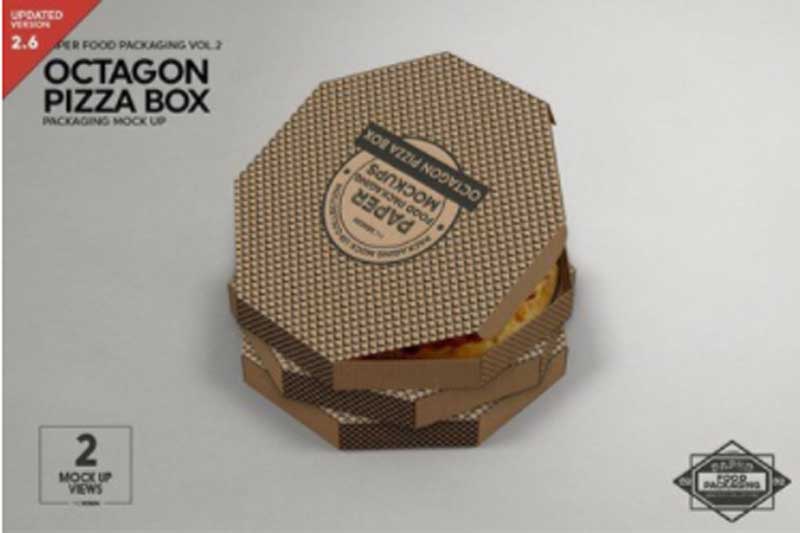 CM - Octagon Pizza Box Packaging Mockup 1018325