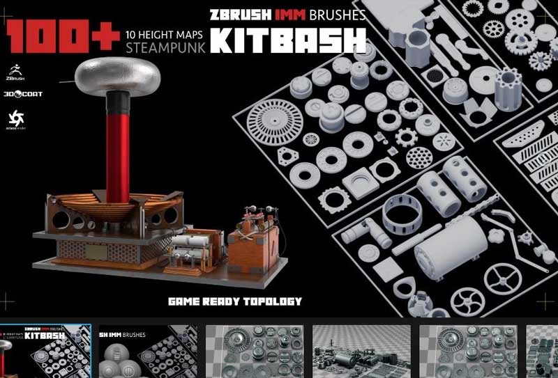 100+ Steampunk small Kitbash pack Vol. 2