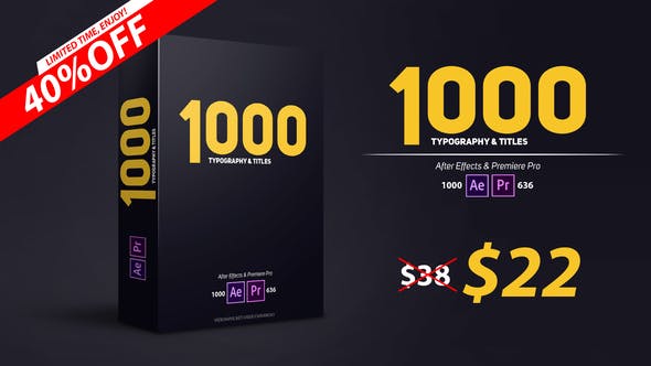 Videohive 900 Typography & Titles 22373301