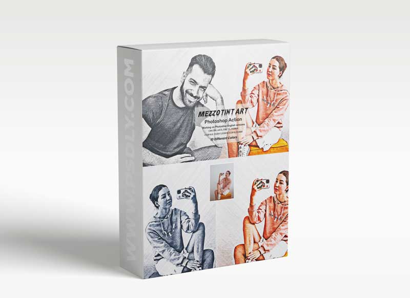 CreativeMarket - Mezzotint Art Photoshop Action 5907470