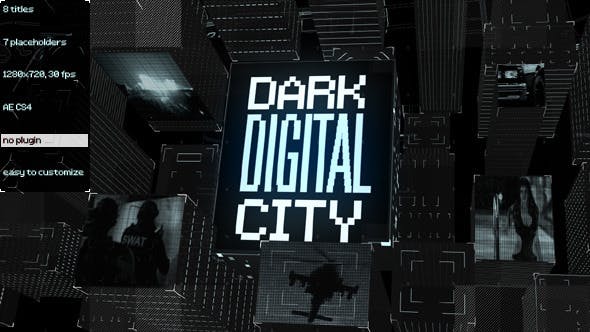 VideoHive Dark Digital City Titles 5685623