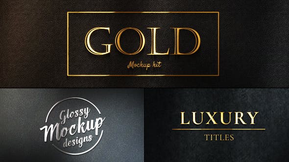 Videohive Gold Mockup Kit Glossy Logo & Titles 20543730