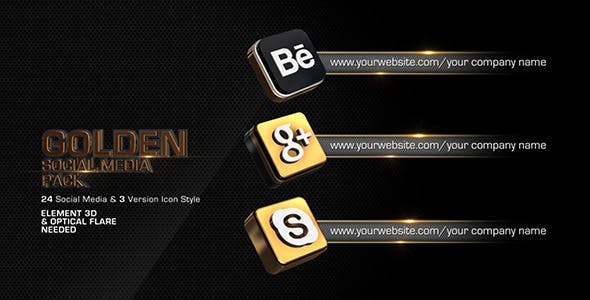Videohive Golden Social Media Pack 4589950