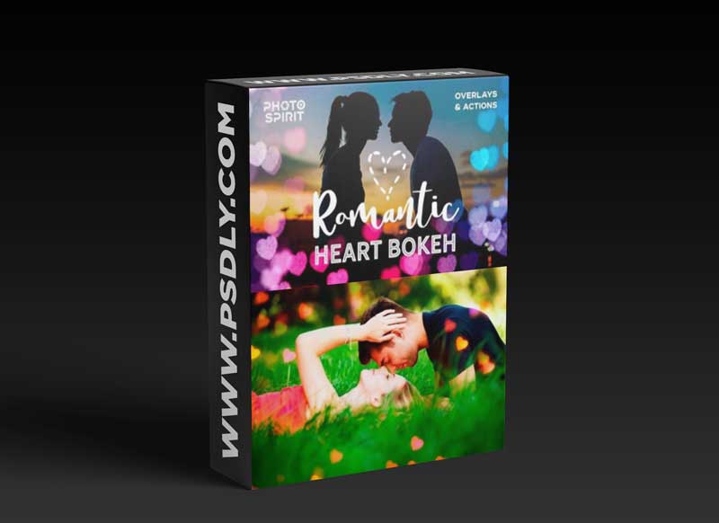 Romantic Heart Bokeh Photo Overlays