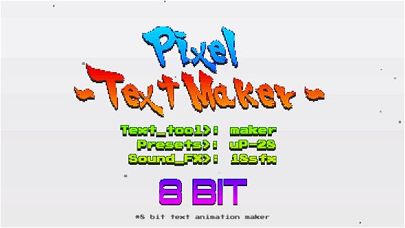 Videohive Arcade Text Maker 8bit Glitch Titles 20774500
