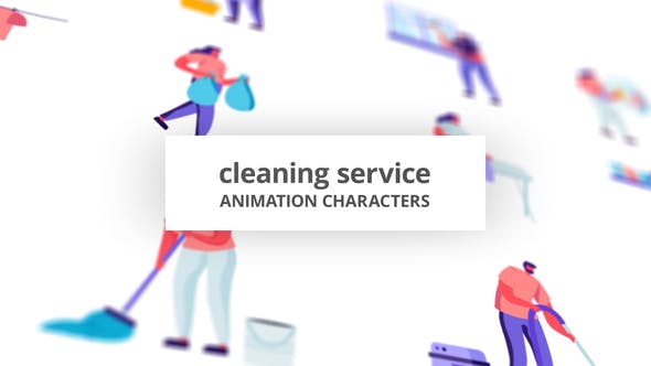 Videohive Cleaning service Character Set 32842622