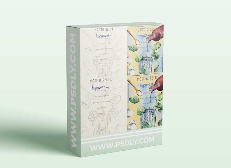 How to Create Watercolor Cocktail Recipe in Procreate - Digital Illustration + free brushes