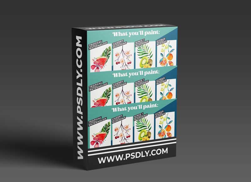 Painting Fruits & Florals in Watercolor with a Modern Twist